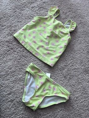 Kids Yellow Daisy Tankini Set